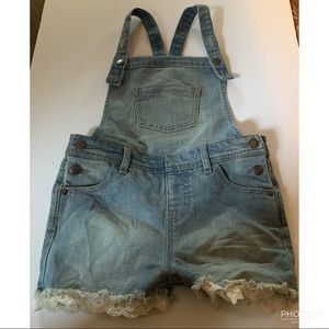 Cat and Jack Blue Jean Overalls with Lace